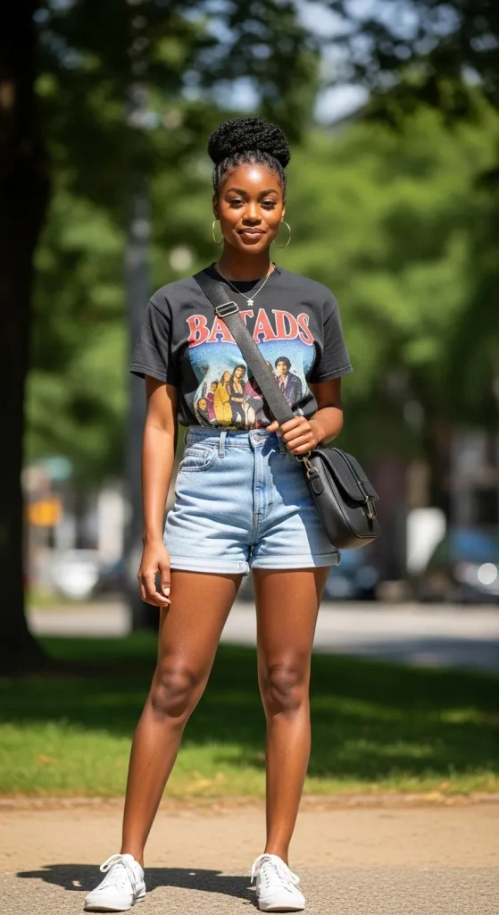 Casual Graphic Tee and Shorts
