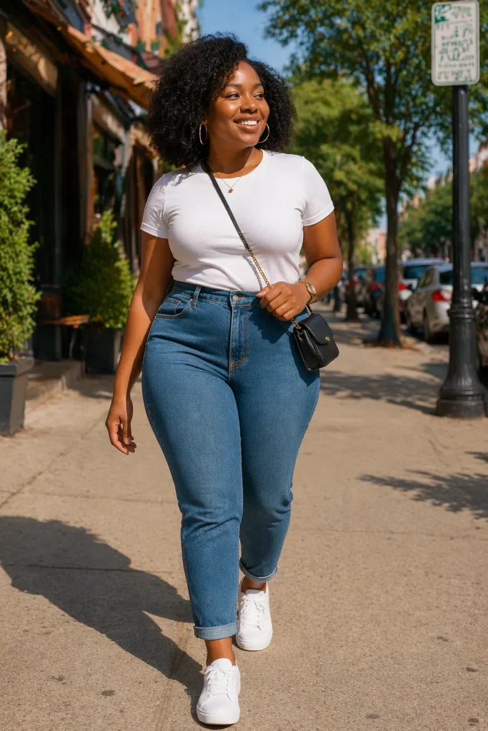 Effortless Denim and White Tee Combo