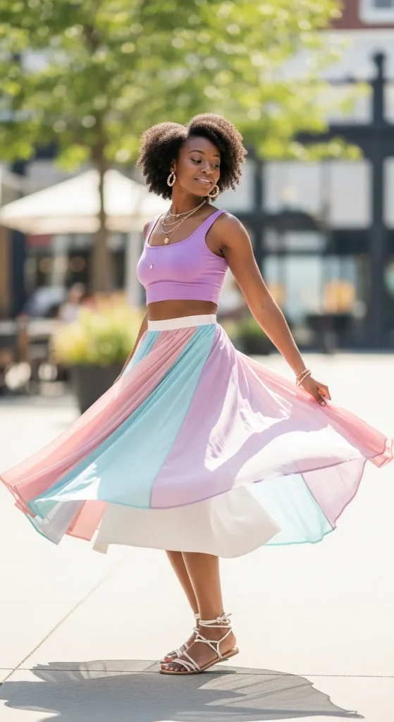 Flowy Skirt and Crop Top