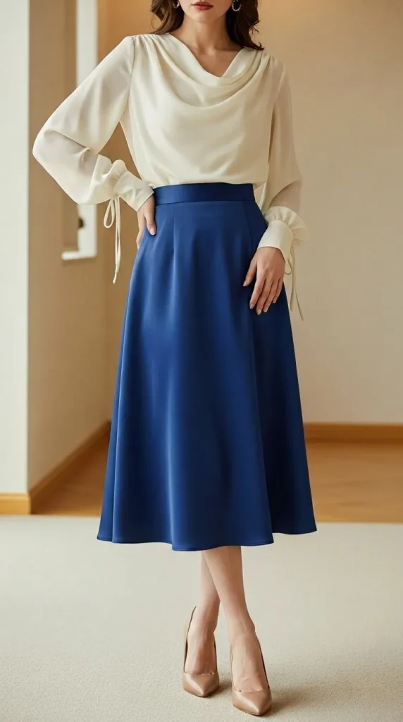 Satin Skirt with Blouse
