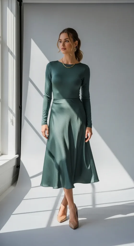 Satin Skirt with Bodysuit