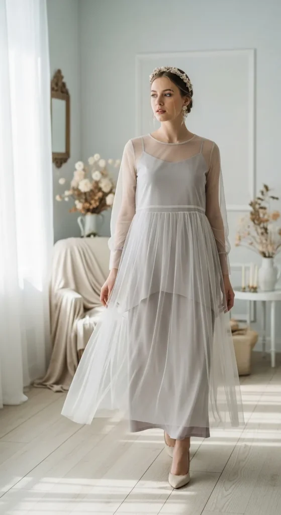 Sheer Overlay Dress