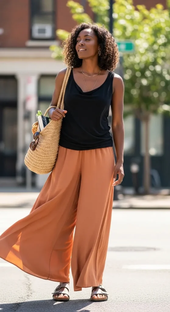 Wide-Leg Pants and Tank Top
